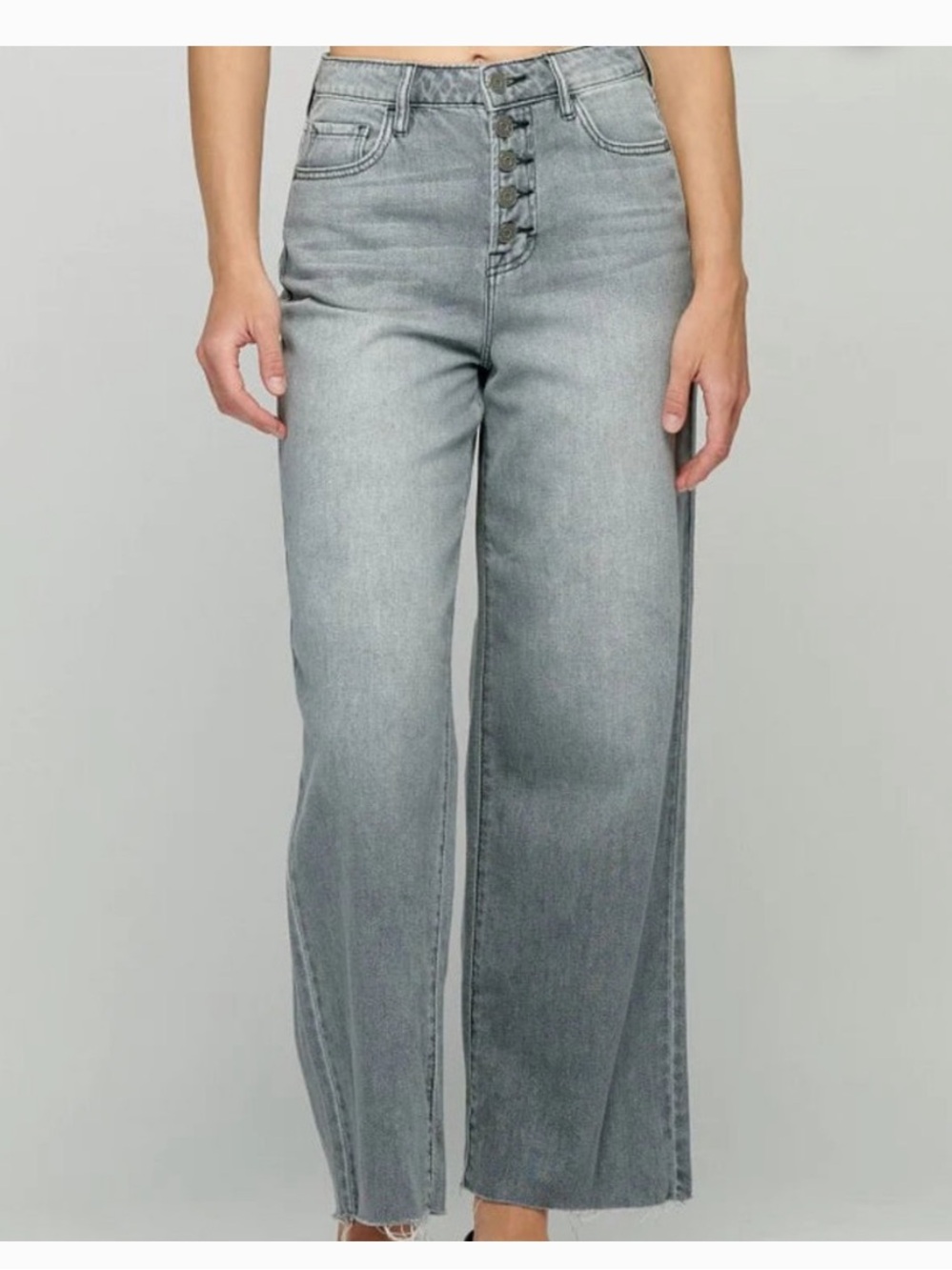 Hidden Wide Leg High-Rise Women's Jeans in Light Gray- worn about 4x. Retail 198